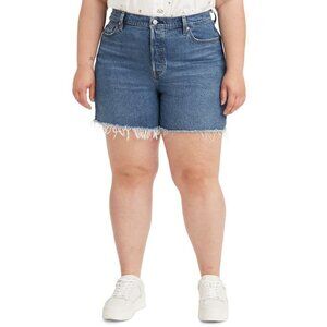 Levi's Women's 24W Plus Size 501 Original Jean Shorts - Dark Blue